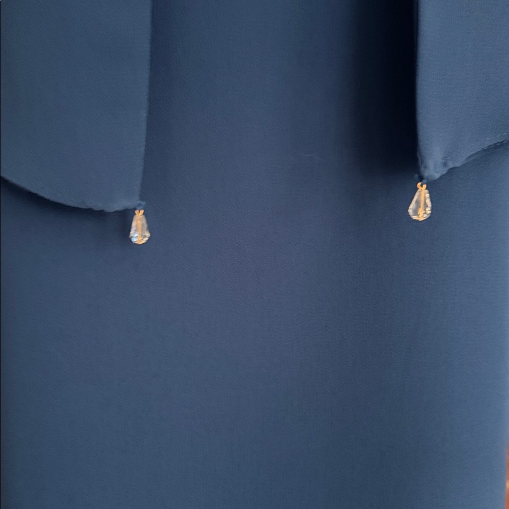 Ursula of Switzerland Sapphire Blue Layered Dress with Jacket - Picture 4 of 10